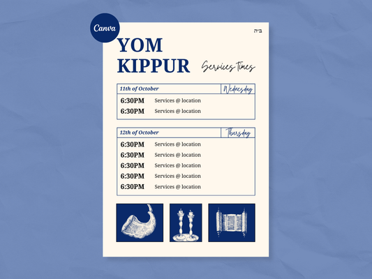 Yom Kippur Schedule